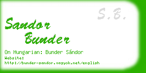 sandor bunder business card